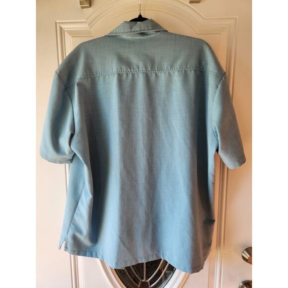 Steady Bowling Rockabilly MCM Martini Mad Men Blue Gray Shirt Size XL - Picture 2 of 5